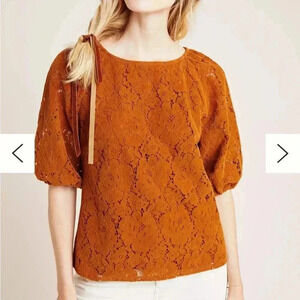 Dolan Norah Floral Corduroy Blouse Orange XS
